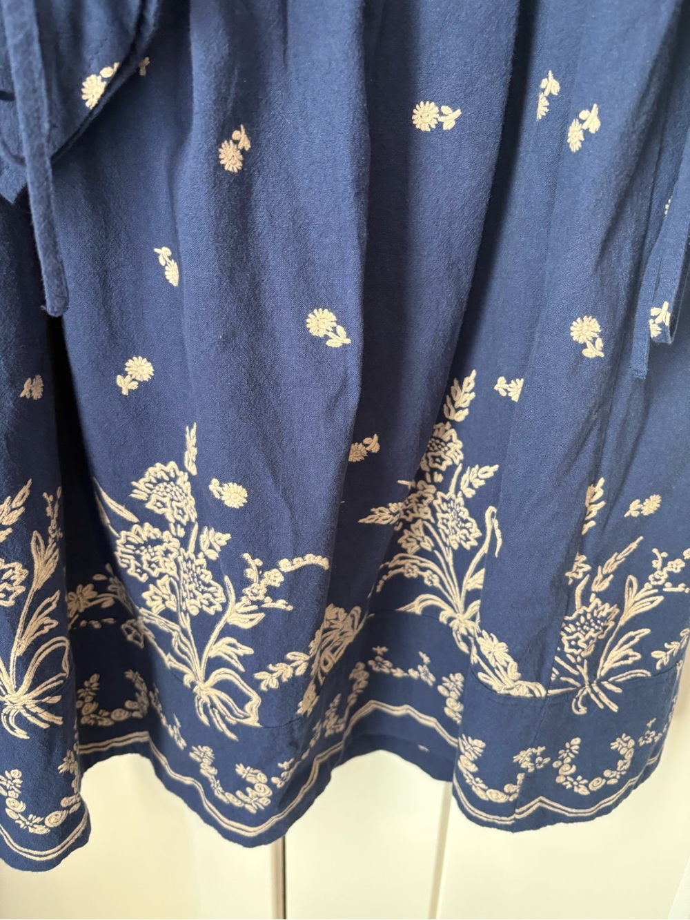 Free People Sonora Printed Mini Dress Navy Blue Medium - Picture 13 of 16